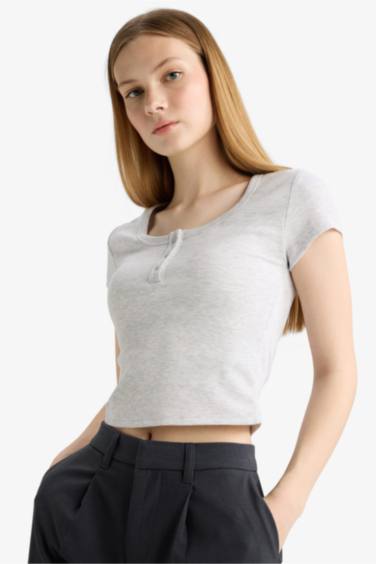 Fitted Round Neck Ribbed Camisole T-Shirt