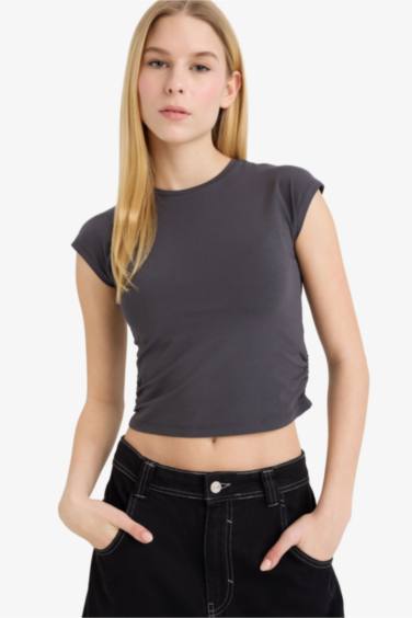 Fitted қысқа жеңді модал футболка