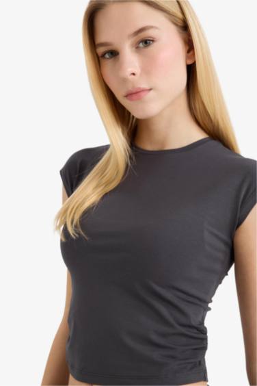 Fitted қысқа жеңді модал футболка