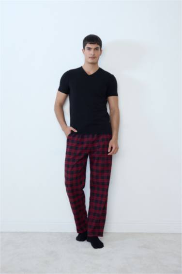 Regular Fit Long Checked Pajama Bottoms