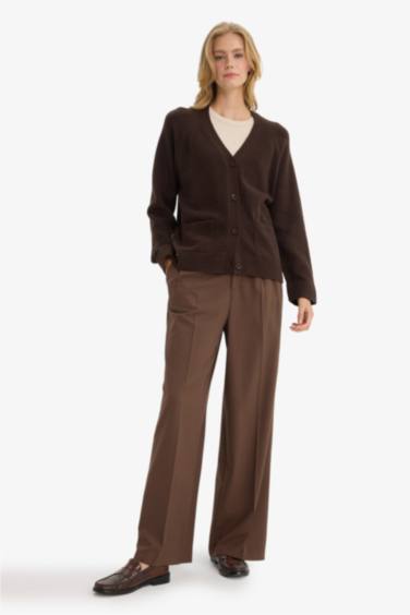 Oversize Fit V-Neck Knitwear Cardigan