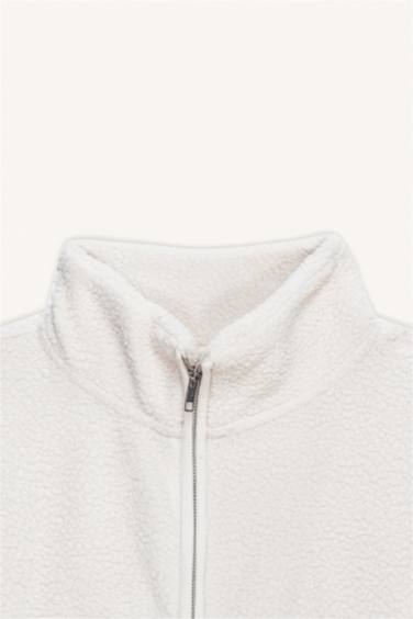 Oversize Fit Half Turtleneck Cardigan