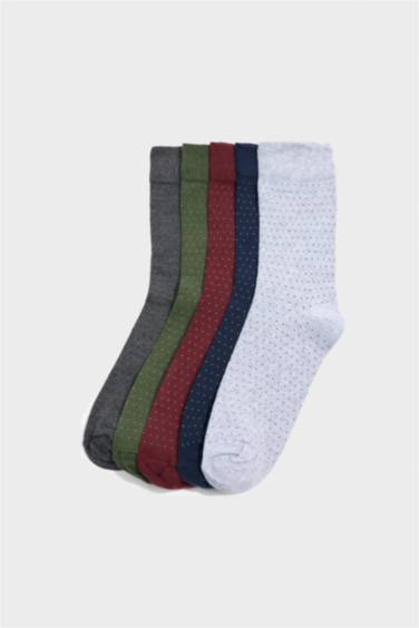 Erkek 5'li Pamuklu Uzun Çorap