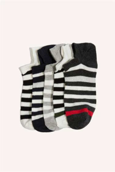 Man 5 Piece Cotton Step Socks