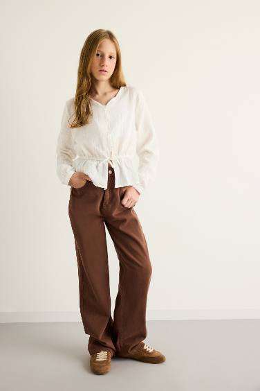 Girl 90s Wide Leg Gabardine Trousers