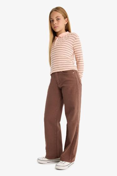 Girl 90s Wide Leg Gabardine Trousers