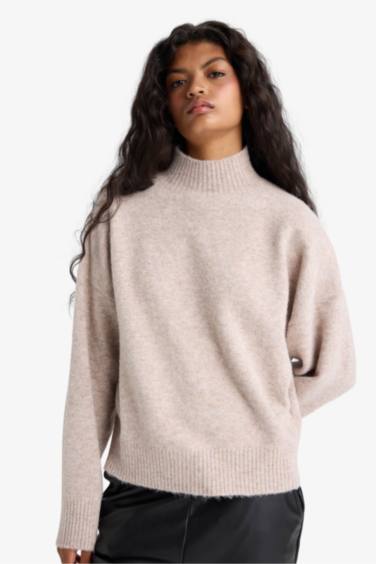 релакс пішімі ұзартылған жаға трикотаж Пулловер