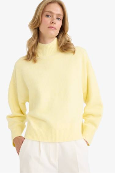 релакс пішімі ұзартылған жаға трикотаж Пулловер