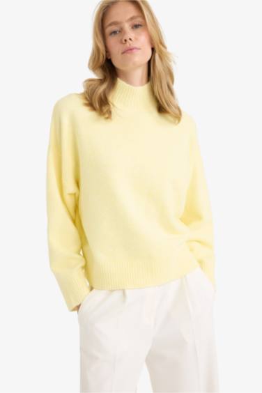 релакс пішімі ұзартылған жаға трикотаж Пулловер