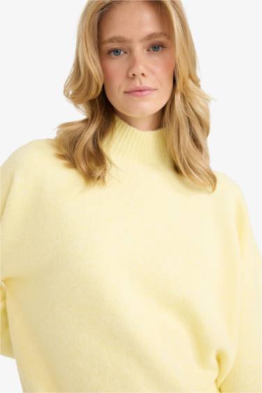 релакс пішімі ұзартылған жаға трикотаж Пулловер