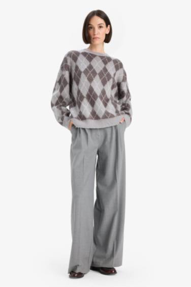 Relax Fit вязаный свитер с круглым вырезом