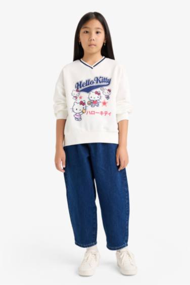 Girl Hello Kitty Oversize Fit V-Neck Sweatshirt