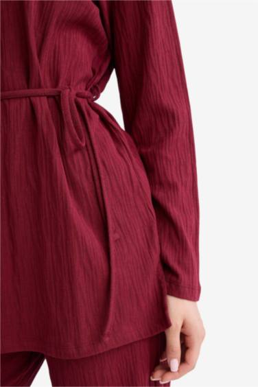 %100 Pamuk Regular Fıt Bağlamalı Uzun Kollu Tunik - Görsel 8