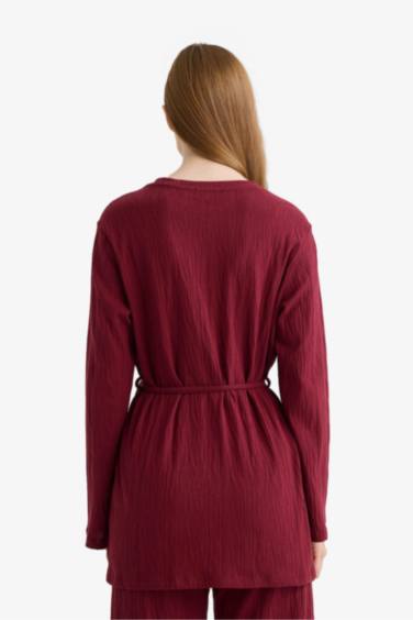 %100 Pamuk Regular Fıt Bağlamalı Uzun Kollu Tunik - Görsel 9