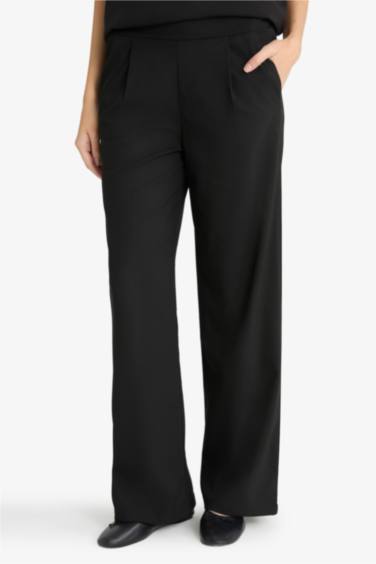 Straight Fit Wide Leg Trousers