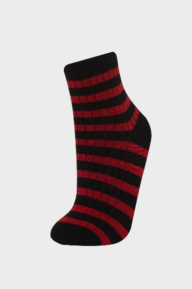 Woman Striped 5 Piece Cotton Short Socks