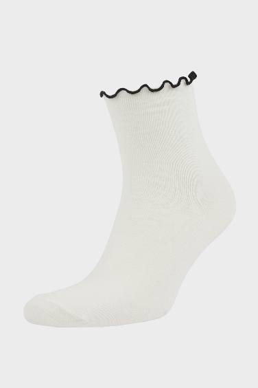 Woman Ribbon 3 Piece Cotton Ankle Socks