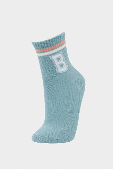 Kadın Rahat Lastikli 3'lü Pamuklu Soket Çorap