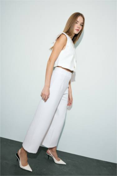 Culotte Yüksek Bel Geniş Paça Pantolon