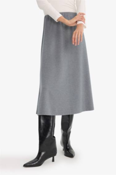 تنورة مضلع بقصة A بخصر عادي