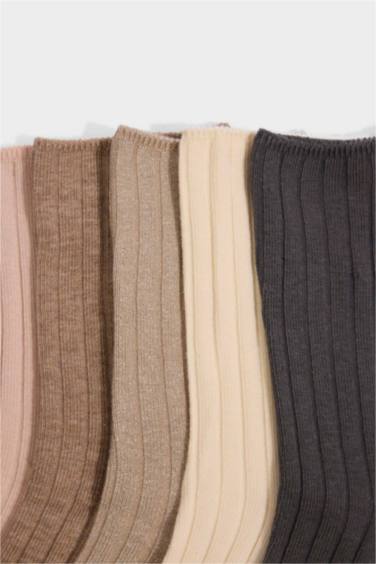 Kadın 5'li Pamuklu Uzun Çorap