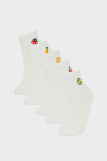 جوارب قصيرة نسائية من قطن - 5 قطع