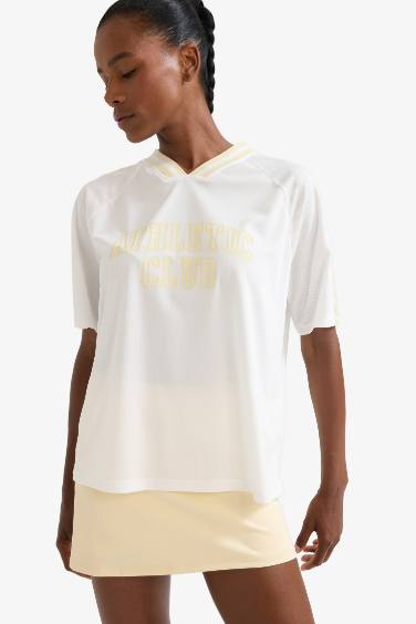 DeFactoFit Oversize Fit Printed Sports T-Shirt