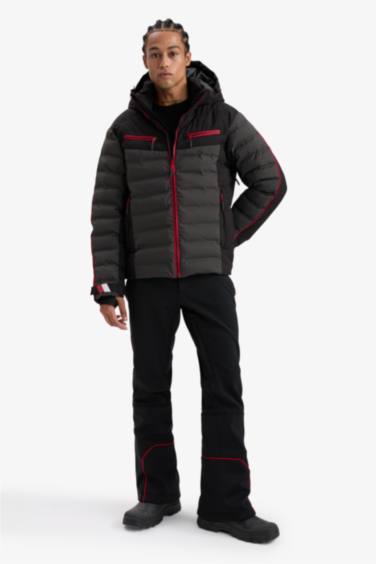 Regular Fit Fermuarlı Düz Paça Softshell Kayak Pantolonu