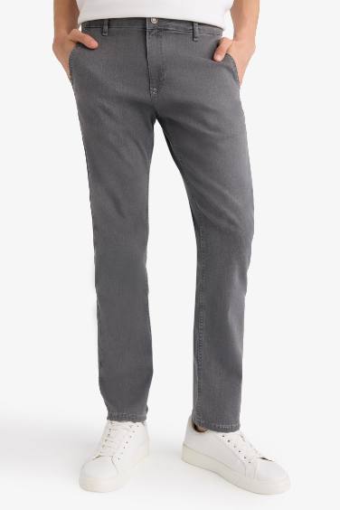 بنطلون جينز سيرجيو قصة عادية وخصر عادي رمادي