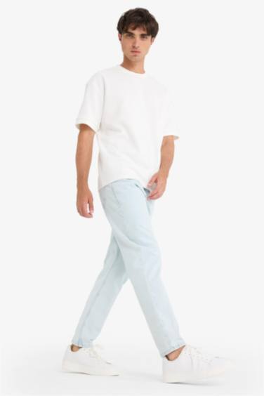 %100 Pamuk 90's Slim Fit Dar Paça Jean Yıkamalı Pantolon