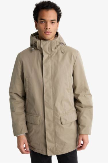 Водонепроницаемая куртка Regular Fit с капюшоном, подкладкой и молнией