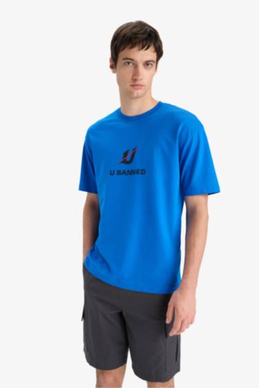 Cotton Boxy Fit Crew Neck Printed T-Shirt