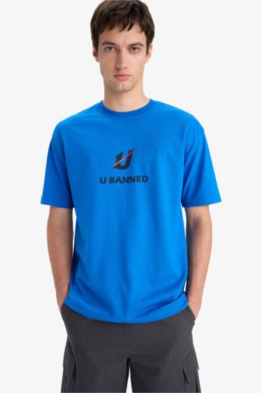 Cotton Boxy Fit Crew Neck Printed T-Shirt