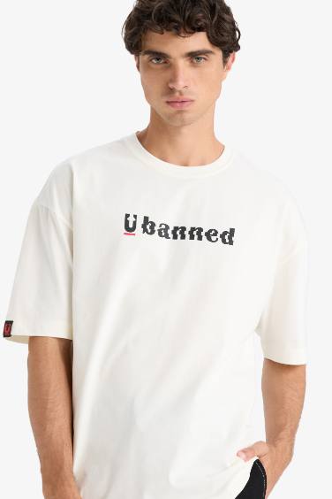 Cotton Loose Fit Crew Neck Printed Short Sleeve T-Shirt