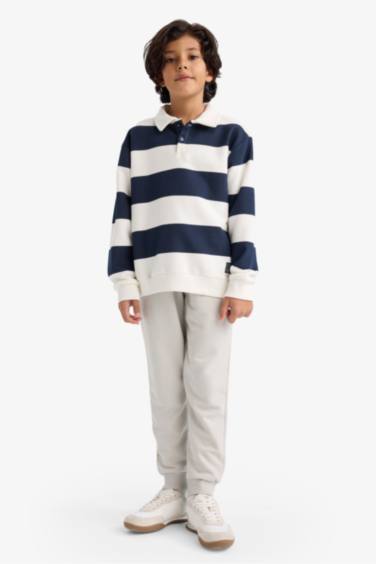 Regular Fit Polo Collar Sweatshirt