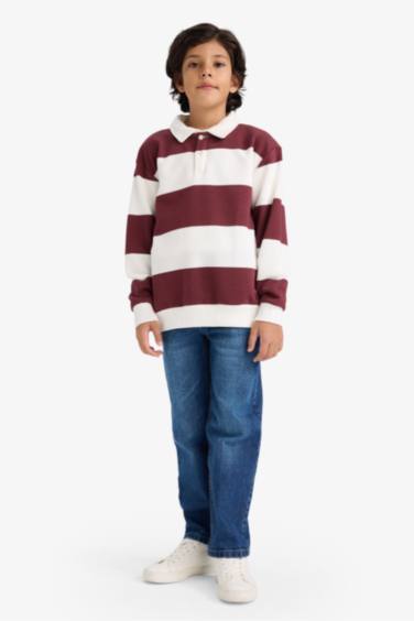 Regular Fit Polo Collar Sweatshirt