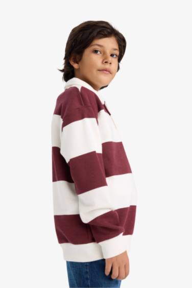 Regular Fit Polo Collar Sweatshirt