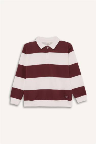 Regular Fit Polo Collar Sweatshirt