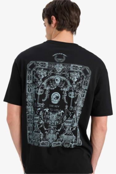 تيشيرت قطن نص ردن اوفر سايز بياخة مستديرة