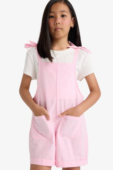 Girl Viscose Suspender Jumpsuit