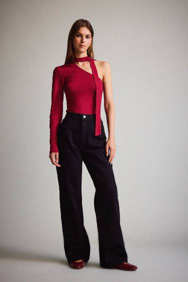 Straight Wide Yüksek Bel Uzun Jean Pantolon