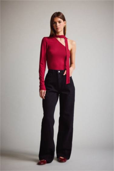 Straight Wide Yüksek Bel Uzun Jean Pantolon