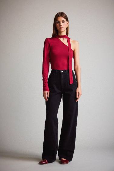 Straight Wide Yüksek Bel Uzun Jean Pantolon