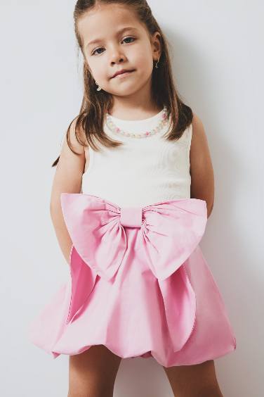 Baby Girl Poplin Balloon Fit Skirt