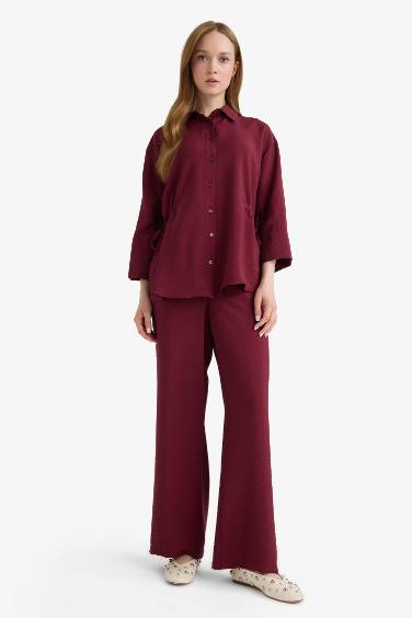 Straight Fit Regular Hem Trousers