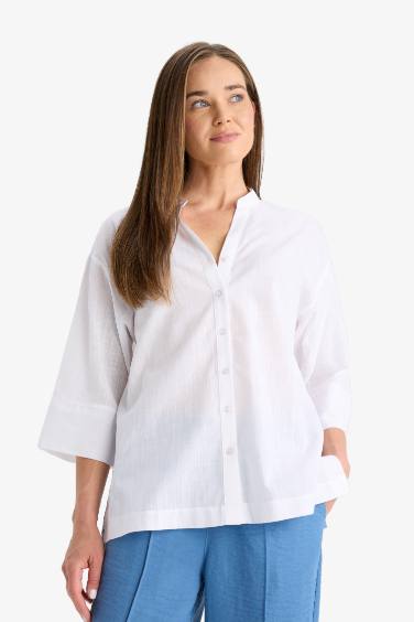 Regular Fit Cotton Half Sleeve White Shirt