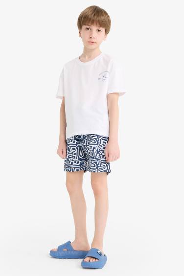 شورت بحر اولادي أبيض كحلي