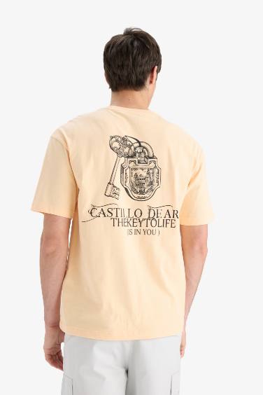 تيشيرت قطن نص ردن اوفر سايز بياخة مستديرة