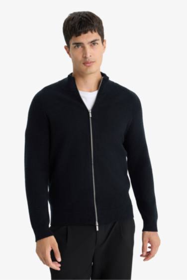 Cardigan en maille à col montant Coupe standard