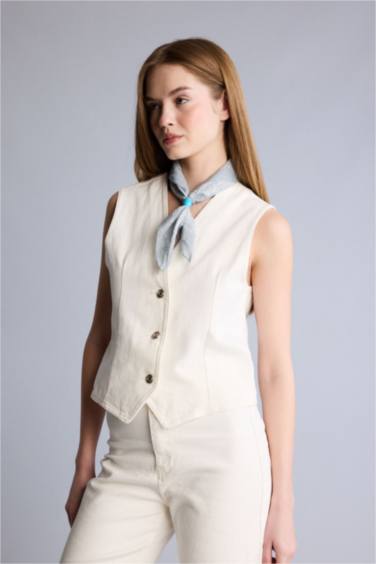 Jean Blazer Yelek - Görsel 3